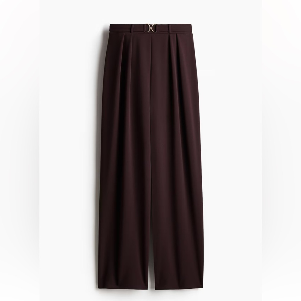 NWT H&M Wide-Leg Pleated Dress Pant w/ Buckle
